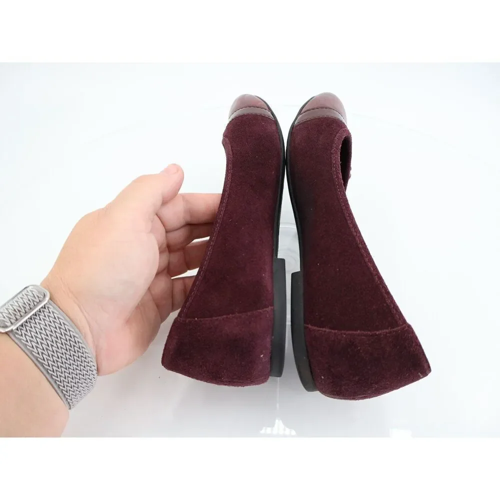 Born Women's Masia Ballet Flat Size 7 Red Burgundy Leather Cap Toe Slip On